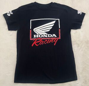 Honda Racing T Shirt Mens Medium Black Graphic Tee Short Sleeve Motorsport Biker